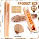 Qilery 240 Sets Baguette Bags Paper Bakery Bread Bag with Window Homemade Bread Bags 23.6 x 3.5 x 1.8inch Front Clear Kraft with Label Sealing Sticker for French Loaf Storage Kitchen