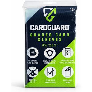 CardGuard 100 ct Premium Graded Card Sleeves – Resealable Fits PSA BGS & SGC (Pack of 2)
