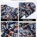 Womens Wrap V Neck Short Sleeve Dress 2025 Summer Floral Boho Dress Ruffle A Line Flowy High Low Midi Dresses (Blue, S)