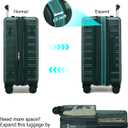 MILADA 28 Inch Large Expandable Checked Luggage with 8 Spinner Wheels, Hardshell Suitcase with TSA Lock, Lightweight Durable PC Shell, Airline-Approved for Extended Travel, Blackish Green