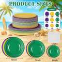 Norme 170 Pcs Summer Disposable Paper Plates 6/7/9 Inch Colorful Dessert Plates Tableware for Dinner Summer Home Weddings Birthday Party Supplies