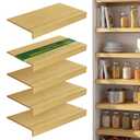 Wire Shelf Covers, Bamboo Wire Rack Covers (4PCS, 32" W x 12" D) Natural
