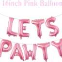Dog Party Supplies Decorations Cute Dog triangle banner Birthday balloon Lets Pawty Birthday Pink Hat Dog Paw Balloons for Dog bone Party Decorations