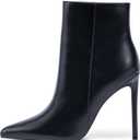 Elisabet Tang Women Heeled Ankle Booties,Sexy Pointed Toe 4 inch Stiletto High Heel Fashion Ankle & Booties with Side Zipper High Heel Boots Dress Evening Party Boots Shoes (8)