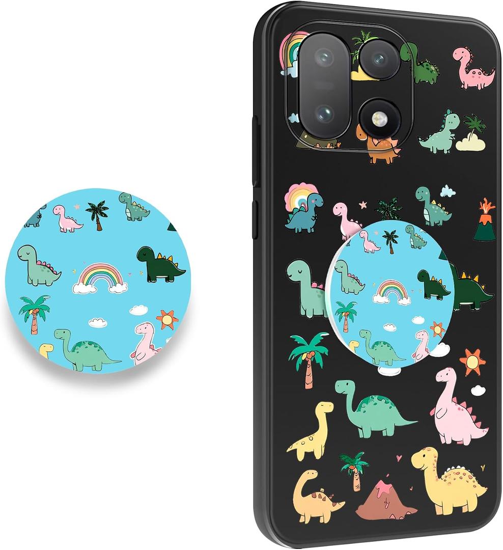 for OnePlus 15 Case 5G Phone Minimalist Slim TPU Flexible Protective Cover Ultra-Thin Silicone Cute Protective Case (Dinosaur World with Holder)