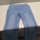 Knit Stretchy Jean Leggings for Women with Crossover High Waisted Bell Bottom Yoga Pants Flare Leggings with Pockets (Large, Blue)