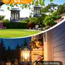 Solar Lantern Outdoor Lights with Wall Mount Kit, 2 Pack Upgraded Solar Lanterns Outdoor Waterproof, Hanging Solar Lights for Outside Decorative Yard Patio Path Porch Garden Decor