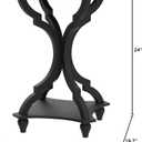 Wnutrees Farmhouse Round Accent End Table, Rustic Side Table Nightstands for Living Room, Wood Tray Top, Handcrafted Finish, Set of 2, Black, No Power strip