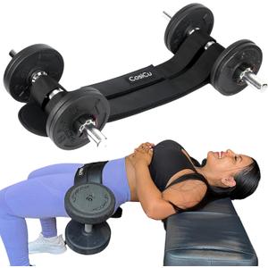 Hip Thrust Belt for Glute Workouts  Booty Builder Belt for Dumbbells, Kettlebells & Plates Up to 400 LBS  Adjustable Double Strap, No Hip Pain, Portable Glute Training for Home & Gym