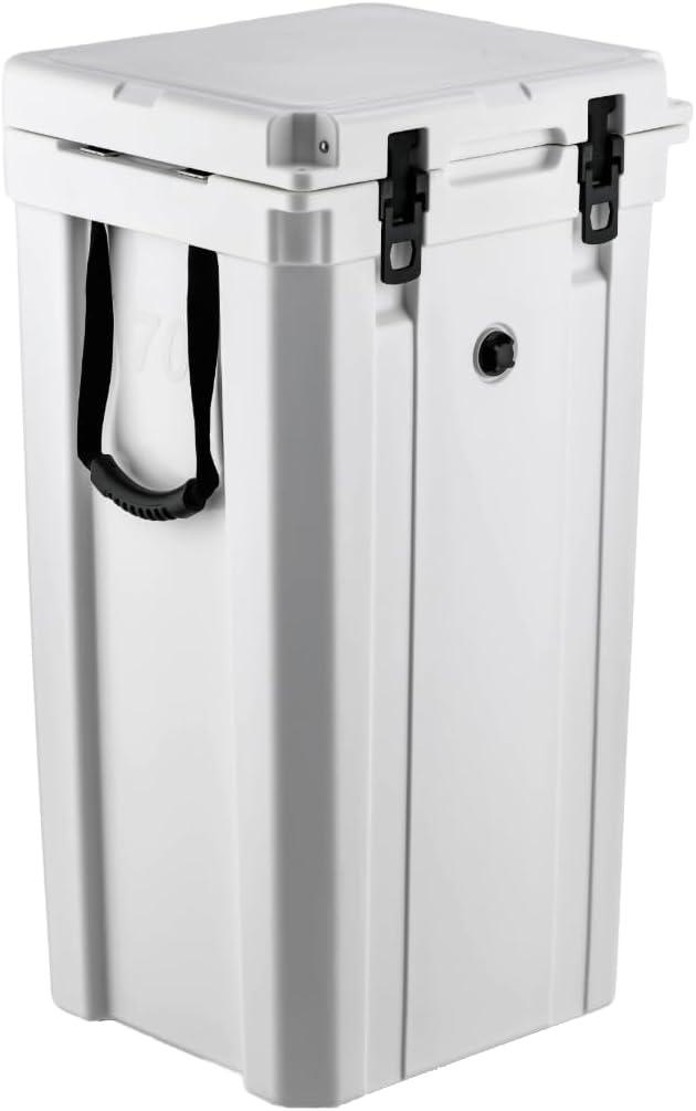 Keg Cooler for 5 Gallon Keg, 74 Quart Capacity (White)