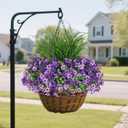 Artificial Flowers,14 Bundles UV Resistant Fake Flowers Daisy with Greenery Plants Wheat grass,Faux Outdoor Flowers for Spring Summer Decoration, Outdoor Faux Plants Home Window Porch Patio Yard