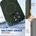 Miracase Magnetic for iPhone 16 Pro Max Case, [Soft Anti-Scratch Microfiber Lining], Compatible with MagSafe, Liquid Silicone Case Shockproof Drop Protection Phone Case for 16 ProMax,Dark Green