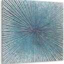 Yihui Arts Contemporary Abstract Living Room Wall Art Hand Painted Modern Teal Color Canvas Painting Pictures for Bedroom Bathroom Decor