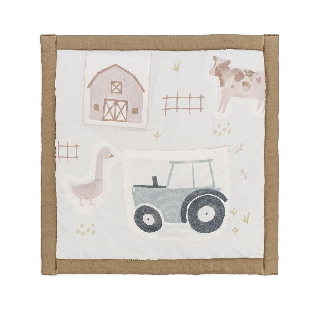 Crane Baby Charlie Farmhouse Activity Toy, Tractor Goose Print, Travel Toy