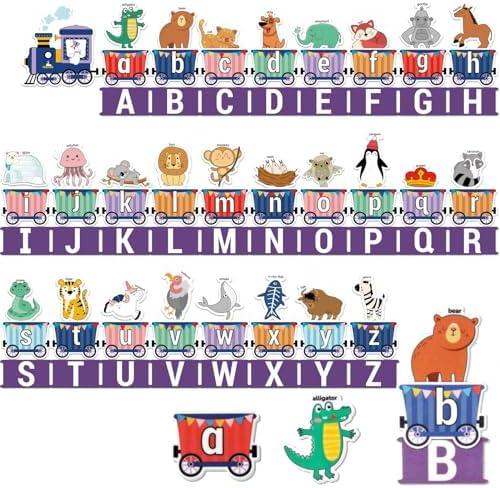 CHEFAN Felt Alphabet Train Toy 27 PCS Alphabet ABC Set Includes 1 Engine and 1 Storage Bag for Toddlers Kids Boys and Girls