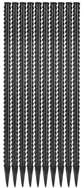 Black Metal Stake Steel Metal Stakes for Garden with Chisel Point End Heavy Duty Ground Anchors