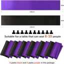 12 Pack Satin Table Runner Black, Purple Table Runners Long Bright Silk and Smooth Fabric 12 x 108 Inch for Wedding Party New Years Holiday Table Decoration