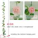 Felice Arts 2 Pack Pink Artificial Flower Garland, Each 6.5FT Fake Rose Vines, Hanging Floral Rose Garland for Wedding Baby Shower Swing Table Home Party Decor