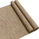 Grey/ Brown PVC Table Runner, Stain Resistant Non-Slip Washable Table Mats Placemats, Woven Vinyl Coffee Table Mats for Holiday Party Wedding ( Color : Brown , Size : 40cm x 240cm(15"94") )
