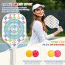 Premium Pickleball Paddles Set of 2, Fiberglass Surface & Polypropylene Honeycomb Core, Lightweight (7.5oz) with 4 Indoor/Outdoor Balls,GripTapes Carry Bag, Perfect for Beginner Men Women (Rhombus)