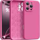 Ktele Magnetic for iPhone 16 Pro Max Case [Compatible with Magsafe] [Premium Silicone Satin-Smooth Touch] Slim Shockproof Anti-Scratch Microfiber Lining Case, 6.9 inch, Pitaya