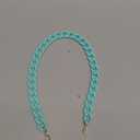 PATIKIL Acrylic Purse Chain, 24 Inch Acrylic Chain Linking Rings Handbag Strap Quick Link C-Clips Hooks Connectors for Jewelry Making DIY Craft Purse Eyeglass, Matte Grass Blue