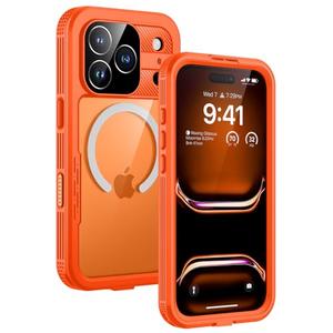 Lanhiem Magnetic for iPhone 17 Pro Max Case, IP68 Waterproof, Dustproof, Compatible with Magsafe, Built-in Screen Protector, Full Body, Heavy Duty, Rugged Phone Cover, 6.9 inch, Black / Clear