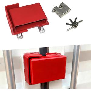 Shipping Container Lock box, Protection Device Heavy Duty Bolt-on Security Accessories with Padlock & 5 Keys (Red)