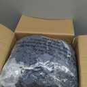 HIGOGOGO Round Stuffed Pouf Ottoman, Corduroy Poufs with Foam Chunk Filling, Furry and Fluffy Pouf Foot Stool Storage Ottoman, 20 X 15 Floor Poufs Foot Rest for Living Room, Navy