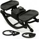 Rock Fitness Stepper for Exercise at Home,Portable Rocking Stepper Side to Side with Digital Display & Resistance Bands, Motion Stair Rocker Stepper Machine for Home Office Full Body Workout