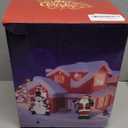 8FT Christmas Inflatable Snowman Outdoor Decorations, Christmas Blow up Snowman with Two Penguins Decoration, Built-in Colorful Rotating Lights for Holiday Xmas Party Lawn Yard Garden