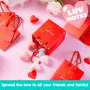 JOYIN 30 Pcs 4.5" Valentines Day Red Gift Bags, Treat Bag with Cards, Paper Goodie Bag with 3 Gold Foil Designs, Valentines Small Goodie Gift Bags for Cookie Snack Storage,Wedding Party Favor