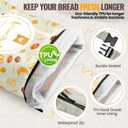 Zunmial Bread Bags for Homemade Bread, 2 Pack Reusable Sourdough Bread Bags, 17"13" Bread Storage Bag for Fresh Keeping with Lining & Zipper, Freezer Safe & BPA Free, Gift Giving (Green & Green)