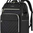 VANKEAN 17 Inch Laptop Backpack for Women Men Fashion Computer Work Bag, Large Capacity Waterproof Backpack with USB Port & RFID Pockets, College Daypack Business Travel, Black