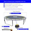 Trampoline Replacement Mat,Mat Diameter:11.97-12.56FT,Fits 14ft Trampoline Frame,with 72 80 84 88 96 Rings for Choose,Fits 5.3-8.5 Inch Springs(Need to Choose),Spring and Frame not Include.