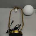 Kardleen Mid Century Modern Table Lamp White Glass Shade Nightstand Lamp Small Gold Table Lamp for Bedside Bedroom Living Room Office