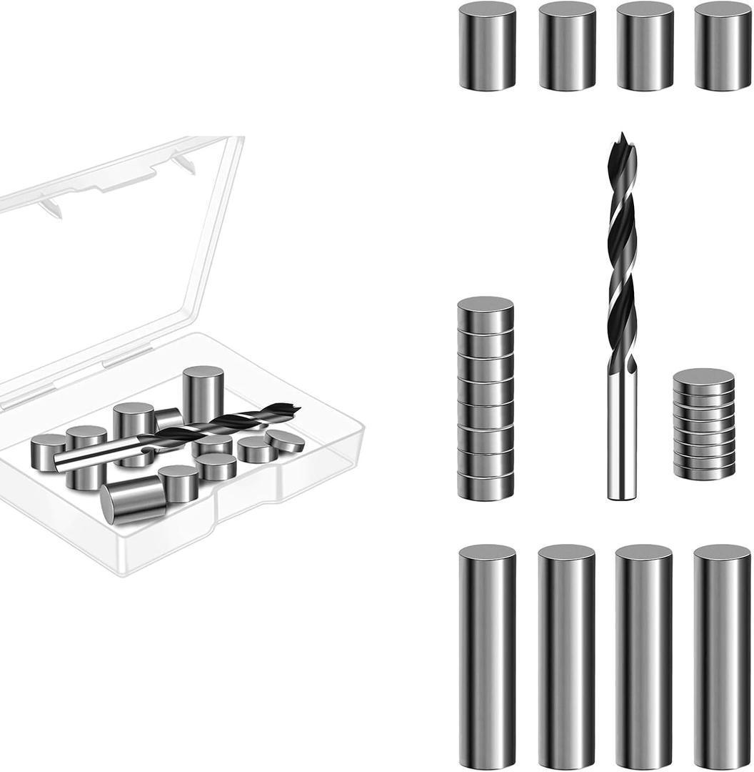 6.8 Ounce Cylindrical Stainless Steel Weight for Derby Pine Race Wood Car, 24 Pieces Multiple Size Incremental Weight to Optimize Your Car Speed, 4 Sizes