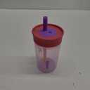 Owala Kids Insulation BPA-Free Plastic Tumbler with Spill Resistant Flexible Straw, Easy to Clean, Kids Water Bottle, Great for Travel, Dishwasher Safe, 15 Oz, Pink and Purple (Lilac Rocket)