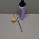 Kodrine Water Bottle with Straw, 24 oz Glass water Bottle with 2 Lids Bamboo Straw Lid and Spout Lid with Handle, 32 oz Clear Water Bottle Glass for Sports Travel, Water bottle with Time Marker (Purple)