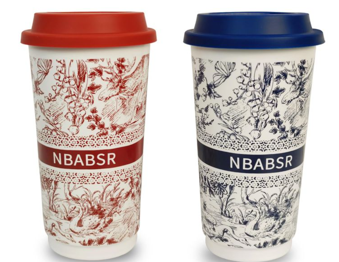NBABSR 20 OZ Ceramic Coffee Mugs with Lid, Large Ceramic Travel Tumble Cups, To Go Mug Car Portable Reusable Insulation Camping Cups Gifts,Blue&Red