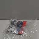 Allegra K Lady Dark Blue Red White Stripe Print Kerchief Square Small Neck Scarf Wrap