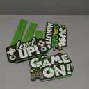 Frienda 3 Pcs Video Games Party Decorations Centerpieces Wood Level up Game on Birthday Table Decorations Gamer Party Centerpieces Pixelated Table Sign for Boys Kids Birthday Parties(Green)