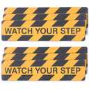 Qingluan Watch Your Step Floor Decals Stickers, 6 Pieces 6 x 24 Inch, Warning Adhesive Tape, Abrasive Anti-Slip, Indoor/Outdoor Stickers