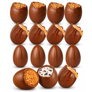 2 x Easter Chocolate Eggs 12 Count - Cookies n Cream & Creme Filled Chocolate Eggs, Large Assorted Easter Chocolate Candy Eggs for Baskets, Egg Hunts & Holiday Candy Treats (EXP 08/31/27)