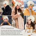 Beanies Hat for Women & Men,Warm Soft Knitted Beanie Unisex Cuffed Hat for Winter Fleece Lined Hats Snow Cap (White)