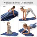 Foldable Yoga Mat Non Slip, Pilates Fitness Mats, 72" x 24" Extra Width ＆ Thick, Anti-Tear Exercise Mat with Carrying Strap and Bag, Workout Mats for Stretching,Yoga Studio,Gym or Home Workouts