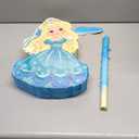 Threan Princess Piata Fairy Party Decorations Pink Ballet Piata Ballerina, Birthday Game Set Party Supplies for Girl Theme Baby Shower Butterfly Birthday Supplies Decoration(Blue Princess)