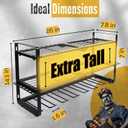 3 Shelf 7 Drill Holder Power Tool Organizer Wall Mount, Tool Storage Rack for Garage, Pegboard, Workshop walls | Compatible for all type of Cordless Power tools Comes With J hooks for Cords