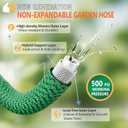 Garden Hose 50FT Non-Expandable, Ultra Lightweight PVC Rubber Water Hose, Kink Free Leakproof 500PSI Burst Pressure, 3/4" Brass Fittings, Weather Resistant for Gardening Car Washing Outdoor Cleaning