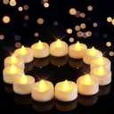 LED Candles, 50Pack Tea Lights Candle Battery Operated Bulk, Flameless Tealight Candle, Realistic Tea Lights for Christmas Halloween Wedding Diwali Decor, 1.5'' D X 1.25'' H, Warm Yellow